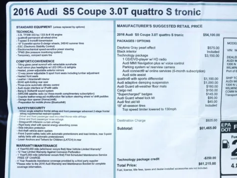 Photos of 2016 Audi S5 Premium Plus Coupe 2D for sale in Roselle, IL at Exclusive Autohaus - Roselle