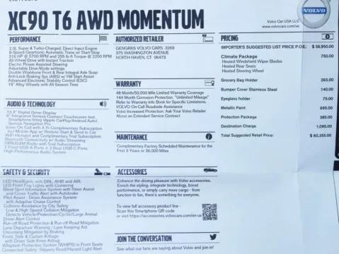 Photos of 2021 Volvo XC90 T6 Momentum Sport Utility 4D for sale in Roselle, IL at Exclusive Autohaus - Roselle