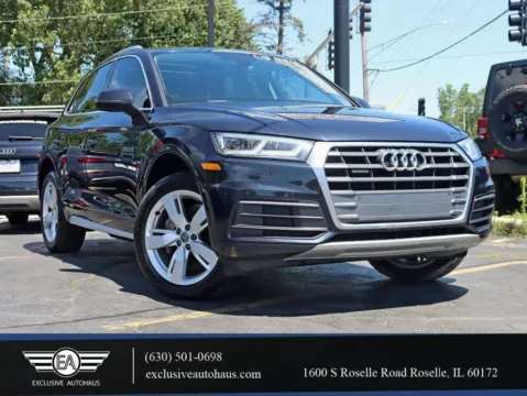 Blue 2018 Audi Q5 Premium Plus Sport Utility 4D for sale in Roselle, IL
