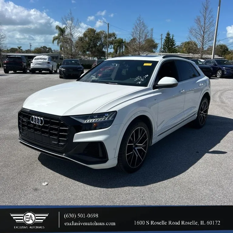 White 2019 Audi Q8 Premium Plus Sport Utility 4D for sale in Roselle, IL