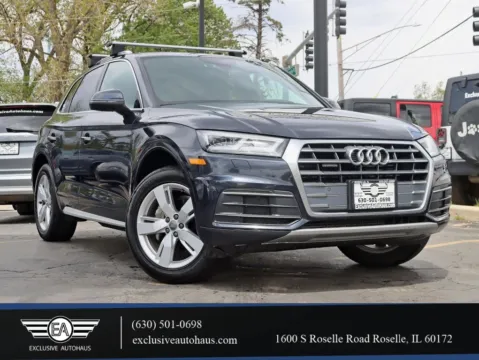 Blue 2019 Audi Q5 Premium Plus Sport Utility 4D for sale in Roselle, IL
