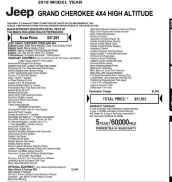 Photos of 2018 Jeep Grand Cherokee High Altitude Sport Utility 4D for sale in Roselle, IL at Exclusive Autohaus - Roselle
