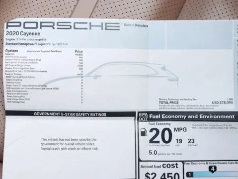 Another view of 2020 Porsche Cayenne Sport Utility 4D for sale in Roselle, IL at Exclusive Autohaus - Roselle
