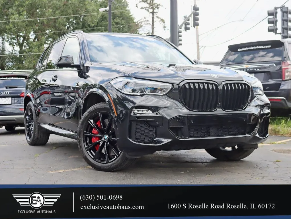 Black 2021 BMW X5 M50i Sport Utility 4D for sale in Roselle, IL