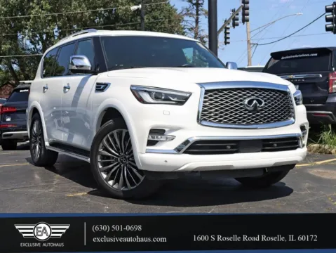 White 2021 INFINITI QX80 SENSORY Sport Utility 4D for sale in Roselle, IL