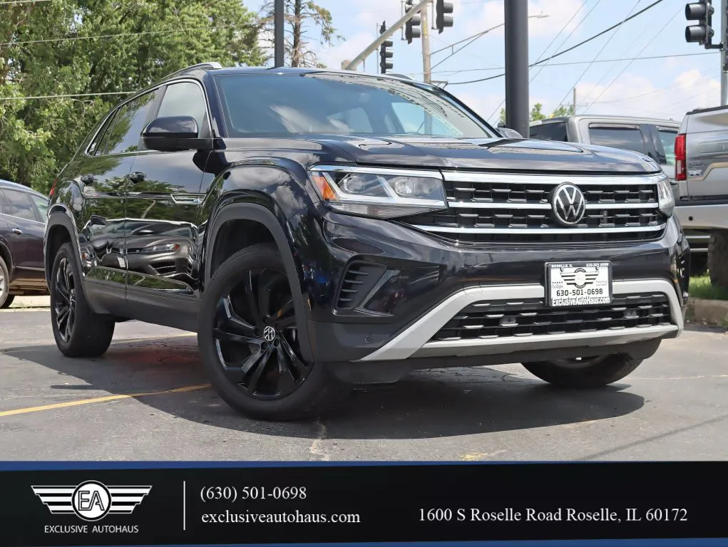 Black 2020 Volkswagen Atlas Cross Sport SEL 4Motion Sport Utility 4D for sale in Roselle, IL