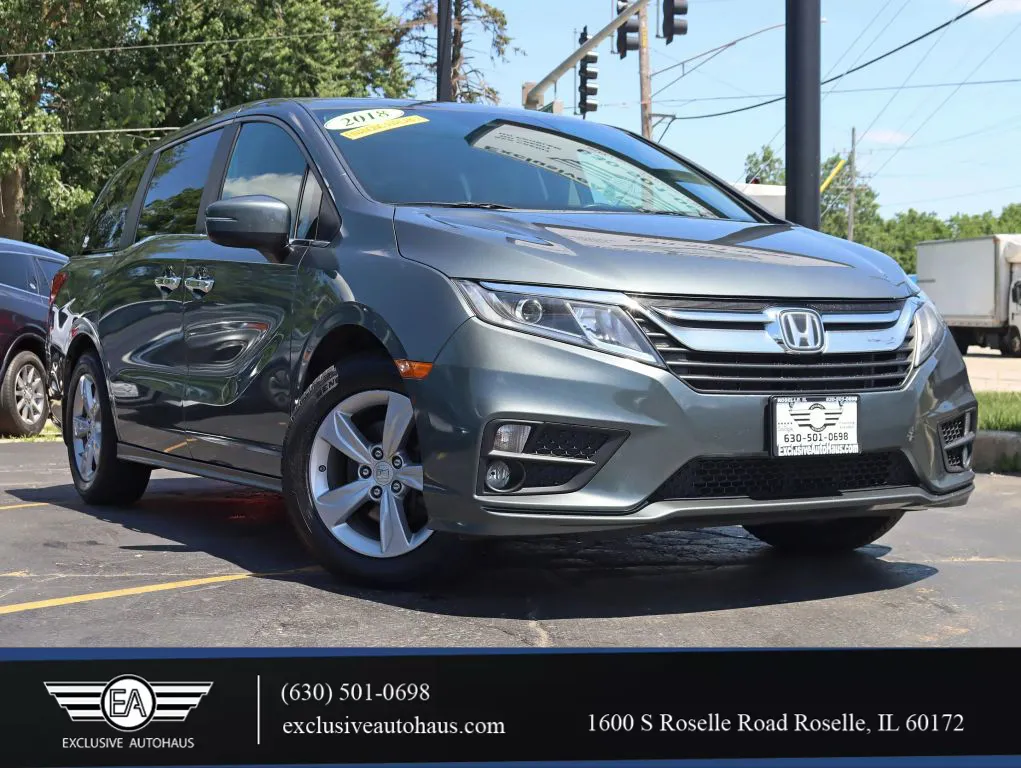 Gray 2018 Honda Odyssey EX-L w/Navigation & RES Minivan 4D for sale in Roselle, IL