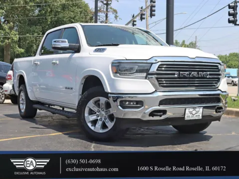 White 2020 Ram 1500 Crew Cab Laramie Pickup 4D 5 1/2 ft for sale in Roselle, IL