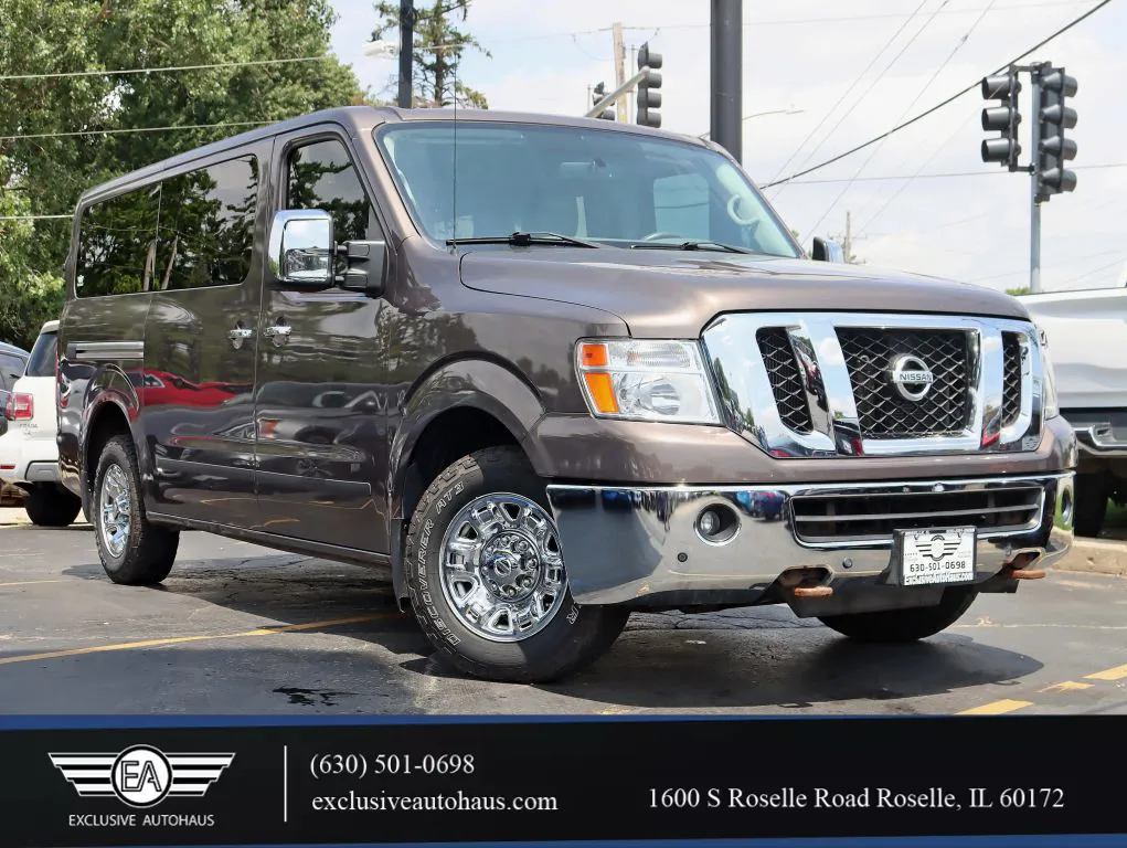 Red 2016 Nissan NV3500 HD Passenger SL Van 3D for sale in Roselle, IL