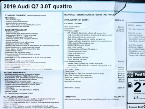 Photos of 2019 Audi Q7 55 TFSI Prestige Sport Utility 4D for sale in Roselle, IL at Exclusive Autohaus - Roselle