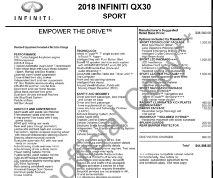 Photos of 2018 INFINITI QX30 Sport SUV 4D for sale in Roselle, IL at Exclusive Autohaus - Roselle