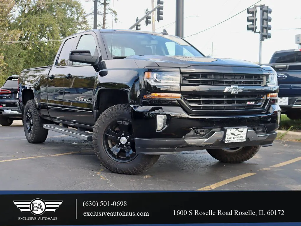 Blue 2018 Chevrolet Silverado 1500 Double Cab Z71 LT Pickup 4D 6 1/2 ft for sale in Roselle, IL