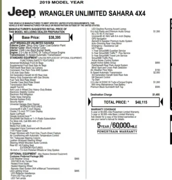 Photos of 2019 Jeep Wrangler Unlimited Sahara Sport Utility 4D for sale in Roselle, IL at Exclusive Autohaus - Roselle