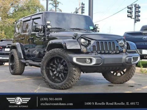 Gray 2015 Jeep Wrangler Unlimited Sahara Sport Utility 4D for sale in Roselle, IL