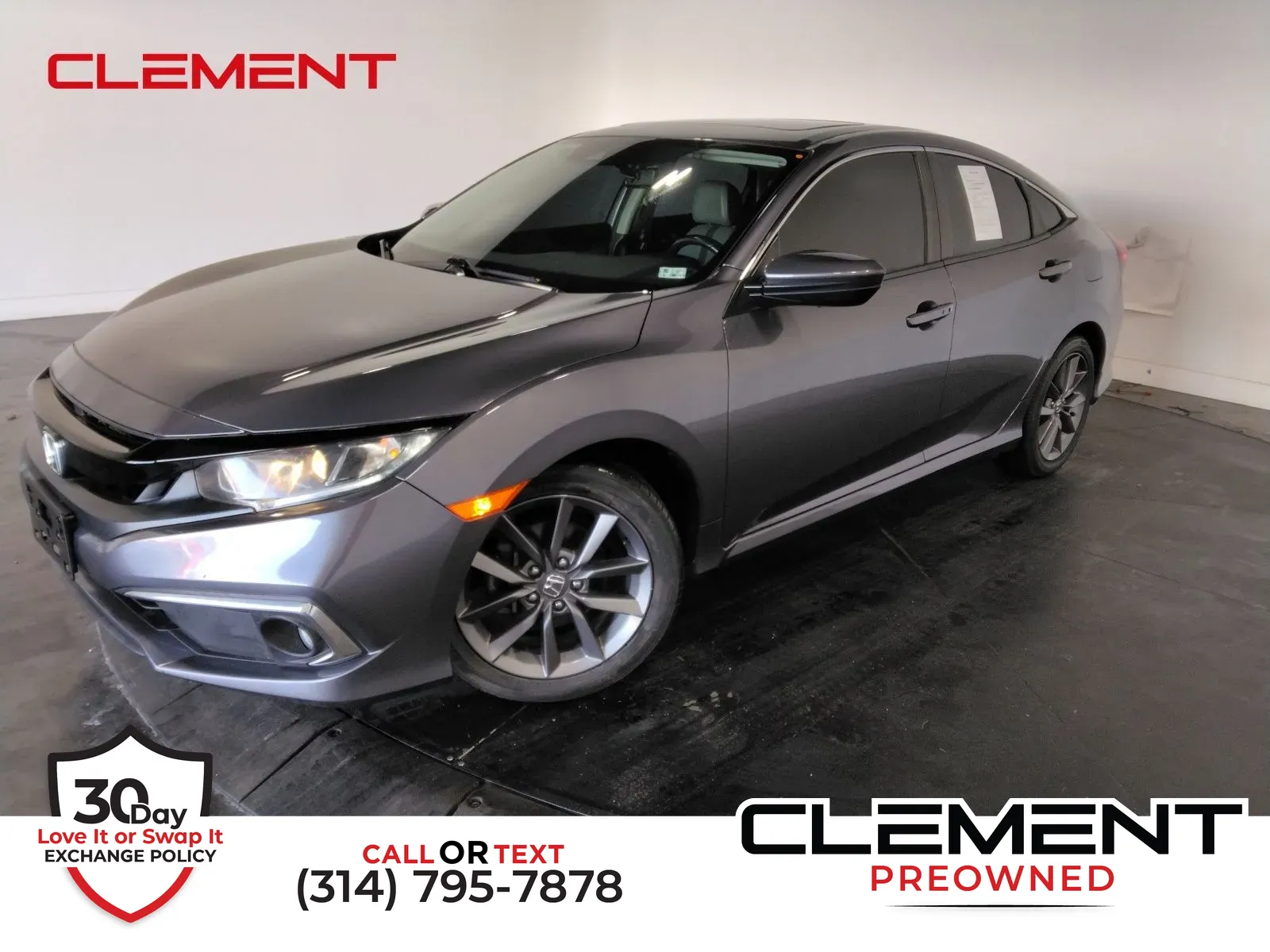 Silver 2020 Honda Civic EX-L for sale in Florissant, MO