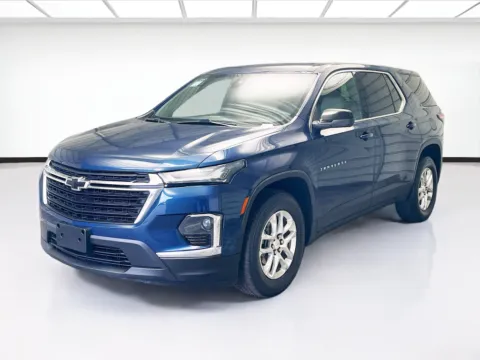 Blue 2022 Chevrolet Traverse LS for sale in Montclair, CA