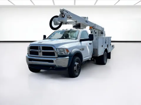 White 2016 Ram 5500HD Altec AT40G, Articulating & Telescopic Bucket Mounted Behind Cab for sale in Montclair, CA