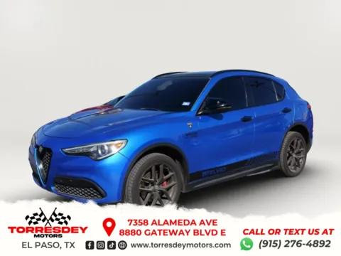 Blue 2018 Alfa Romeo Stelvio Ti Sport SUV 4D for sale in El Paso, TX