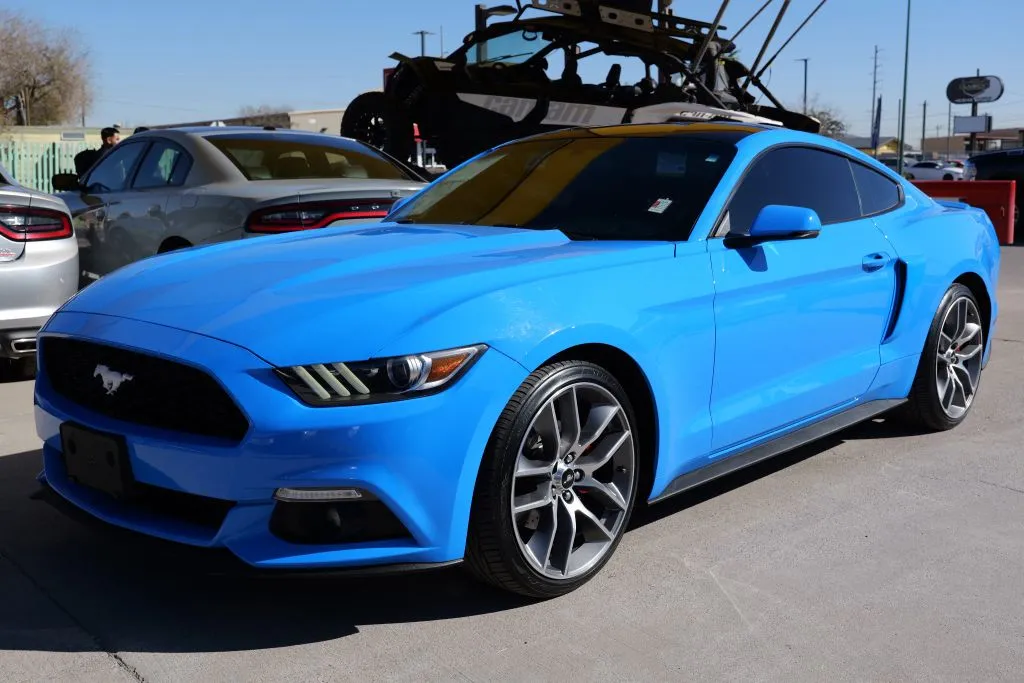 Blue 2017 Ford Mustang EcoBoost Premium Coupe 2D for sale in El Paso, TX