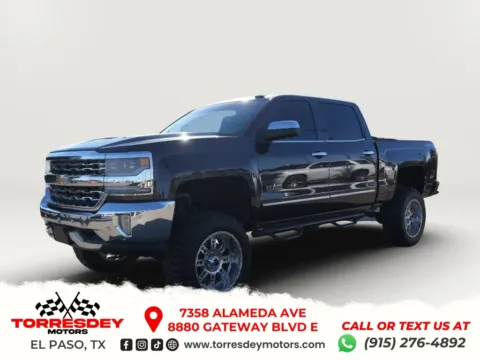 Silver 2016 Chevrolet Silverado 1500 Crew Cab LTZ Pickup 4D 5 3/4 ft for sale in El Paso, TX