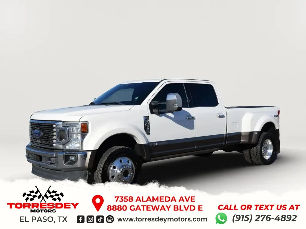 White 2022 Ford F450 Super Duty Crew Cab King Ranch Pickup 4D 8 ft for sale in El Paso, TX