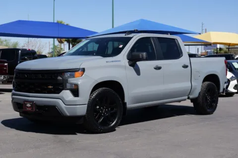 Gray 2024 Chevrolet Silverado 1500 Crew Cab Custom Pickup 4D 5 3/4 ft for sale in El Paso, TX