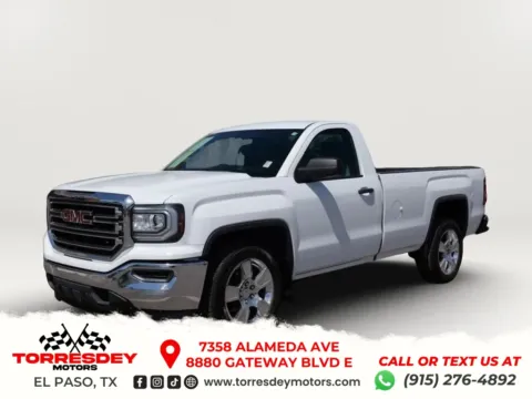 White 2017 GMC Sierra 1500 Regular Cab Pickup 2D 8 ft for sale in El Paso, TX