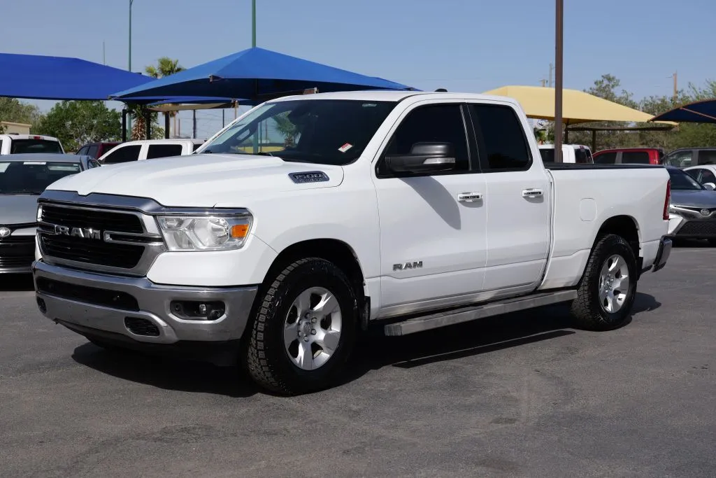 White 2019 Ram 1500 Quad Cab Big Horn Pickup 4D 6 1/3 ft for sale in El Paso, TX