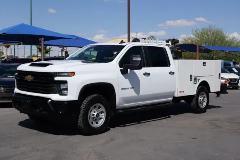 White 2024 Chevrolet Silverado 3500 HD Crew Cab Work Truck Pickup 4D 8 ft for sale in El Paso, TX