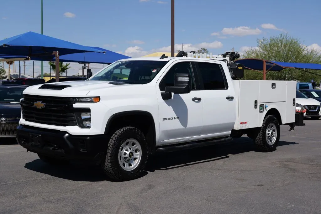White 2024 Chevrolet Silverado 3500 HD Crew Cab Work Truck Pickup 4D 8 ft for sale in El Paso, TX