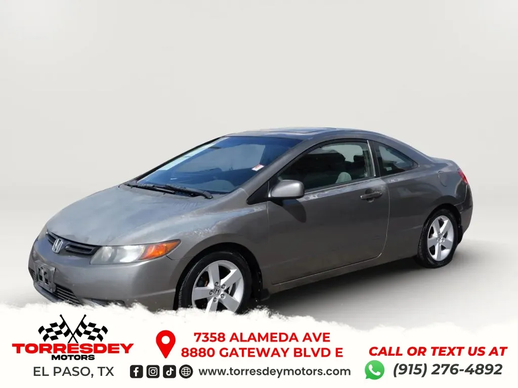 Gray 2007 Honda Civic EX Coupe 2D for sale in El Paso, TX