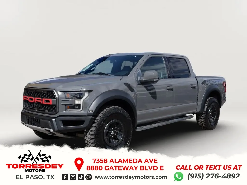 Gray 2018 Ford F-150 SuperCrew Cab Raptor Pickup 4D 5 1/2 ft for sale in El Paso, TX