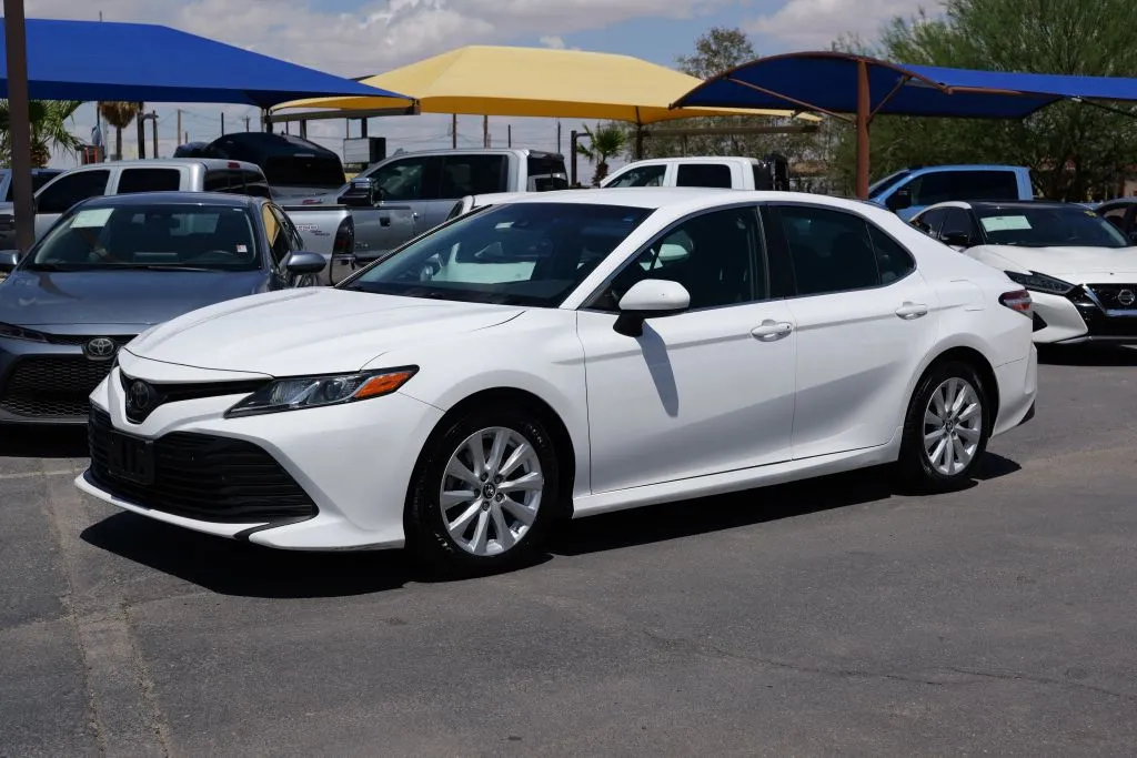 White 2018 Toyota Camry LE Sedan 4D for sale in El Paso, TX