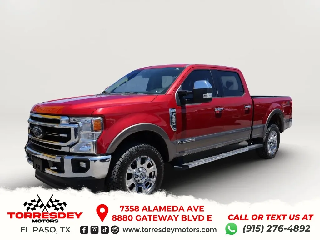 Red 2021 Ford F250 Super Duty Crew Cab Lariat Pickup 4D 6 3/4 ft for sale in El Paso, TX