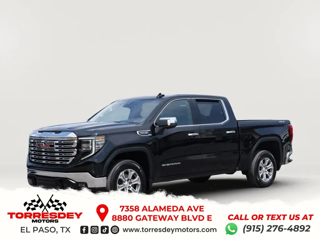 Black 2025 GMC Sierra 1500 Crew Cab SLT Pickup 4D 5 3/4 ft for sale in El Paso, TX