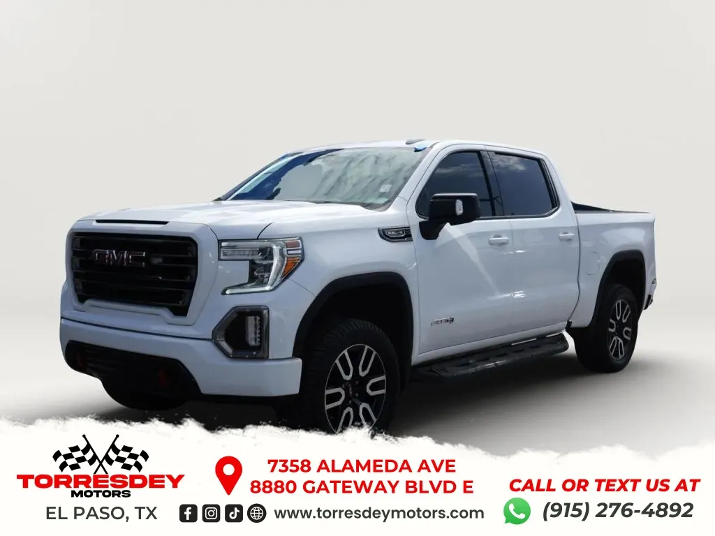 White 2021 GMC Sierra 1500 Crew Cab AT4 Pickup 4D 5 3/4 ft for sale in El Paso, TX
