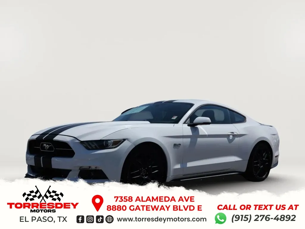 White 2015 Ford Mustang GT Premium Coupe 2D for sale in El Paso, TX