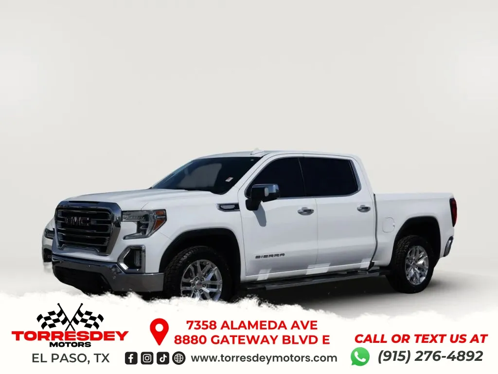 White 2020 GMC Sierra 1500 Crew Cab SLT Pickup 4D 5 3/4 ft for sale in El Paso, TX