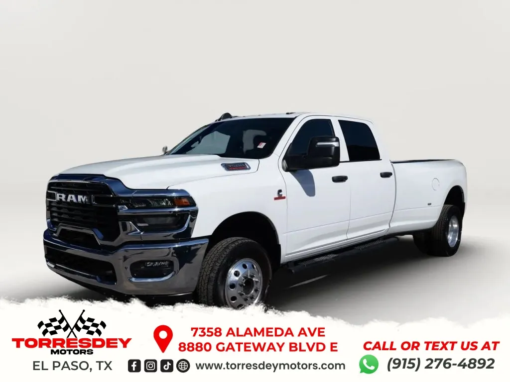 White 2025 Ram 3500 Crew Cab Tradesman Pickup 4D 8 ft for sale in El Paso, TX