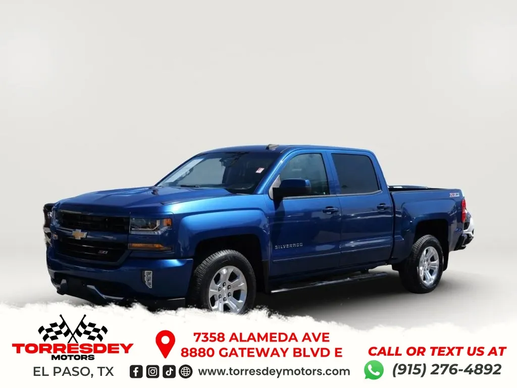 Blue 2017 Chevrolet Silverado 1500 Crew Cab Z71 LT Pickup 4D 5 3/4 ft for sale in El Paso, TX
