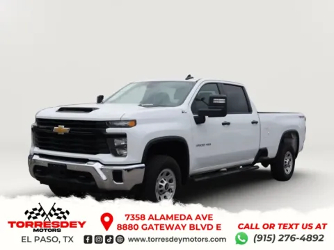 White 2025 Chevrolet Silverado 3500 HD Crew Cab Work Truck Pickup 4D 8 ft for sale in El Paso, TX