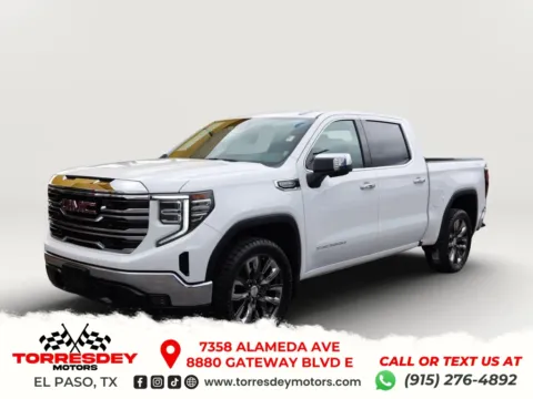 White 2025 GMC Sierra 1500 Crew Cab SLT Pickup 4D 5 3/4 ft for sale in El Paso, TX