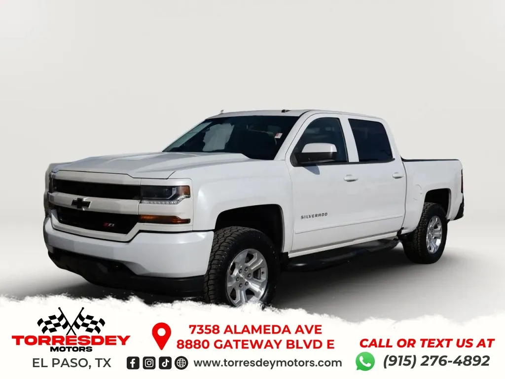 White 2016 Chevrolet Silverado 1500 Crew Cab Z71 LT Pickup 4D 5 3/4 ft for sale in El Paso, TX