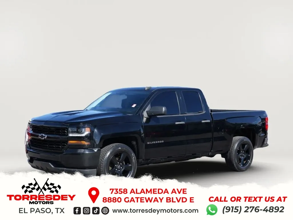 Black 2017 Chevrolet Silverado 1500 Double Cab Work Truck Pickup 4D 6 1/2 ft for sale in El Paso, TX