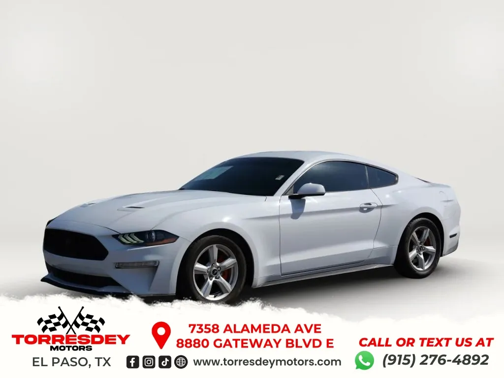 White 2018 Ford Mustang EcoBoost Coupe 2D for sale in El Paso, TX