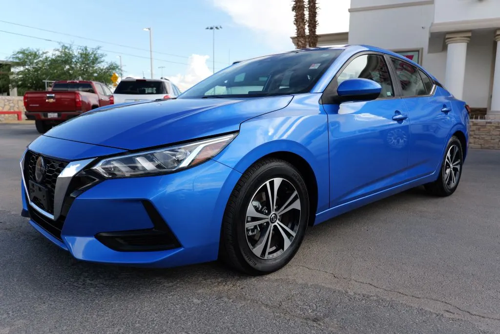 Blue 2021 Nissan Sentra SV Sedan 4D for sale in El Paso, TX