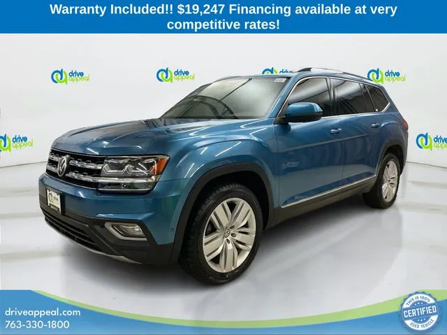 Blue 2019 Volkswagen Atlas SEL Premium for sale in New Hope, MN