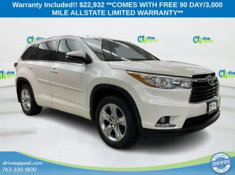 White 2015 Toyota Highlander Limited for sale in New Hope, MN