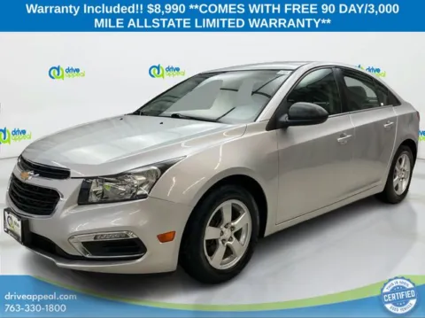 Silver 2015 Chevrolet Cruze 1LT for sale in New Hope, MN