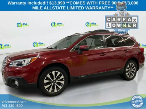 Red 2016 Subaru Outback 2.5i for sale in New Hope, MN